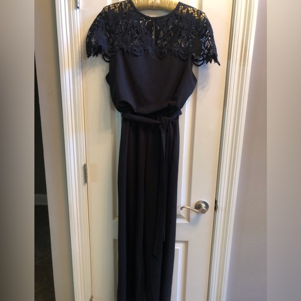 Vintage Lacey Black Pantsuit from Marina Women’s Size 10